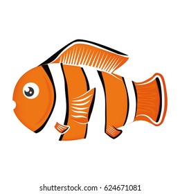 Fish sea colored symbol