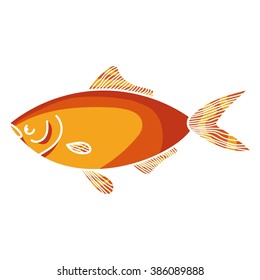fish of the sea of gold. vector drawing