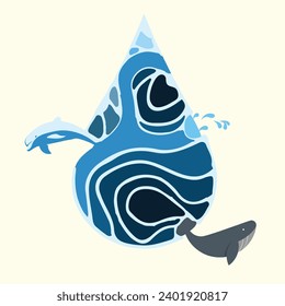 Fish and sea icon. Set of summer vacation icons. Symbol of tourism at sea. Outdoor activities and marine life and marine ecosystem sustainability icon. Vector collection of solid and line icons.