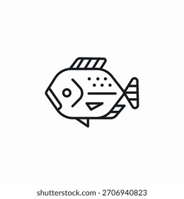 Vector de signo de icono de mar de pescado