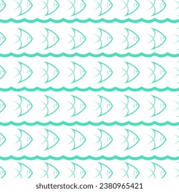 Fish and sea illustration for background design vector