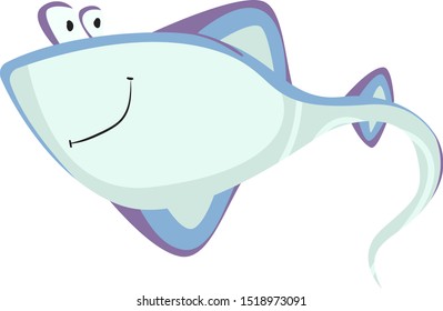 Fish in sea, illustration, vector on white background.
