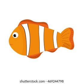 fish sea life animal cartoon icon. Isolated and flat illustration. Vector graphic