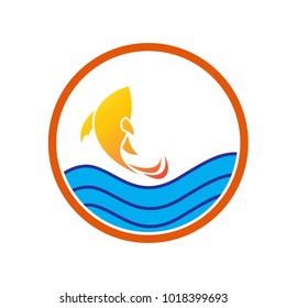 fish and sea logo vector