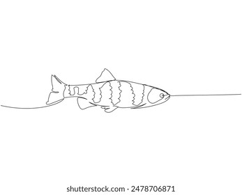 fish, sea fish, river fish, herring, goby, bream, carp one line art. Continuous line drawing of farm, nature, agriculture, fish farming, fishing.