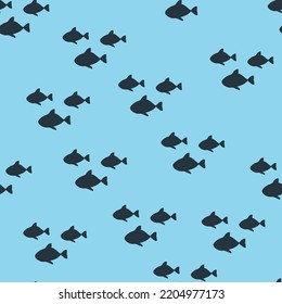 Pescado en el mar. Impresión simple. Patrón sin soldadura, ilustración vectorial