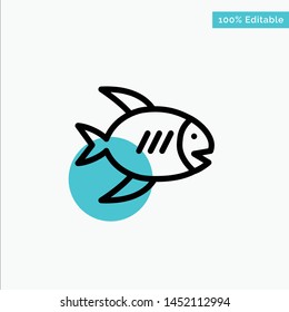   Fish, Sea turquoise highlight circle point Vector icon