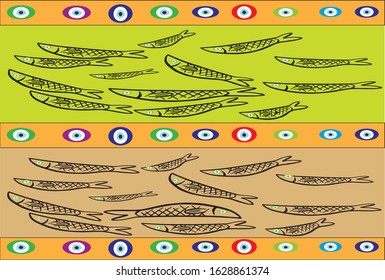 fish sea vector pattern kids background