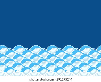 fish is sea wave illustration vector