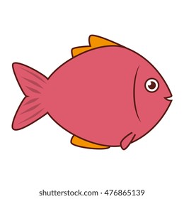 fish sea wildlife food icon isolated