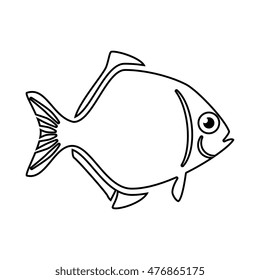 fish sea wildlife food icon isolated