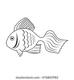 fish sea wildlife food icon isolated