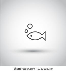 Fish. Seafood or animal symbol. Flat style. Isolated vector icon for graphic, web design, logo or UI. Eps10