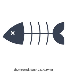 Fish Seafood Bone Vector Icon Design