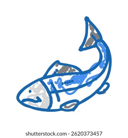 fish seafood doodle icon sketch vector. fish seafood sign. isolated symbol illustration