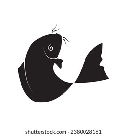 Fish or seafood flat icon for food apps and websites