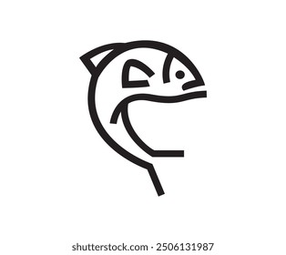 Fish or seafood flat icon for food apps and websites