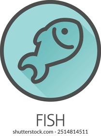 A fish seafood food icon concept. Possibly an icon for the allergen or allergy.