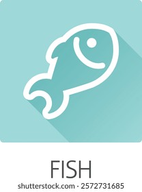 A fish seafood food icon concept. Possibly an icon for the allergen or allergy.