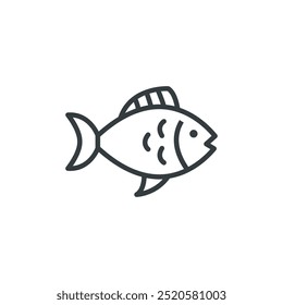 Ícone de peixe frutos do mar, ilustração vetorial