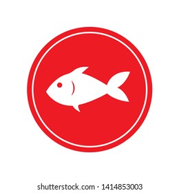 Fish or Seafood Free Food Allergy Product Dietary Label Flat Vector Icon for Apps and Website.