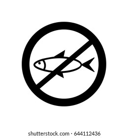 fish or seafood free food allergy product dietary label for apps and websites on the white background
