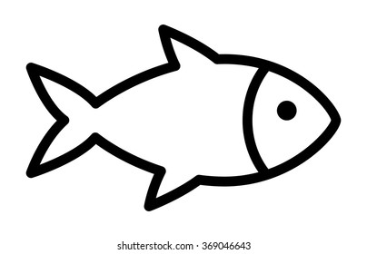 Fish or seafood line art vector icon for food apps and websites