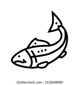 fish seafood line icon vector. fish seafood sign. isolated contour symbol black illustration