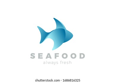 Fish Seafood Logo abstract design vector template icon.