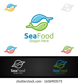 Fish Seafood Logo for Restaurant or Cafe