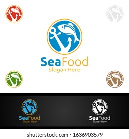 Fish Seafood Logo for Restaurant or Cafe