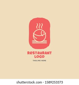 Fish and seafood restaurant logo, BBQ Fish and Sushi logo, Fish logo with minimalis style