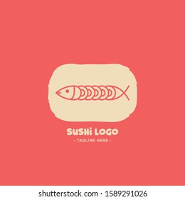 Fish and seafood restaurant logo, BBQ Fish and Sushi logo, Fish logo with minimalis style