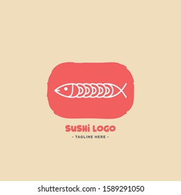 Fish and seafood restaurant logo, BBQ Fish and Sushi logo, Fish logo with minimalis style