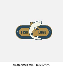 Fish and seafood restaurant logo, BBQ Fish and Sushi logo, Fish logo with minimalis style