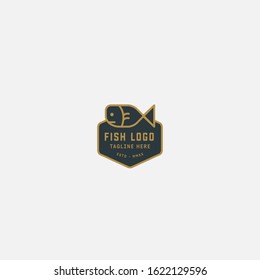 Fish and seafood restaurant logo, BBQ Fish and Sushi logo, Fish logo with minimalis style