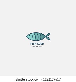 Fish and seafood restaurant logo, BBQ Fish and Sushi logo, Fish logo with minimalis style