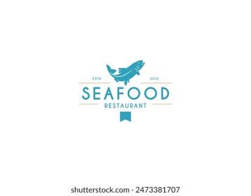 Diseño de logotipo de restaurante de pescado y mariscos. Diseño de logotipo de pescado fresco