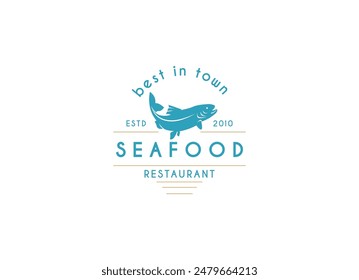 Fish seafood restaurant logo design. Fresh fish logo design