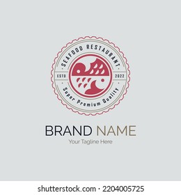 fish seafood restaurant logo template design for brand or company and other