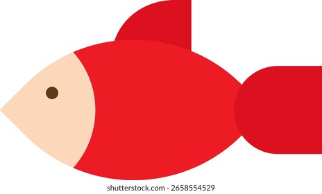 Fish Seafood Sea Icon Vector Flat Illustration