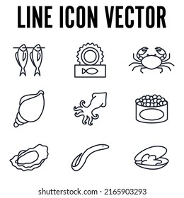Fish and seafood set icon symbol template for graphic and web design collection logo vector illustration