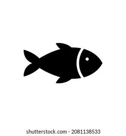 fish seafood silhouette vector icon isolated on white background
