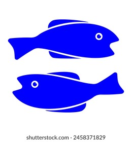 Fish or seafood simple icon symbol. vector illustration