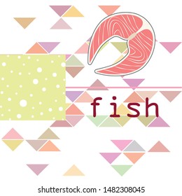 Fish, seafood. Vector seafood. Food and restaurant design.