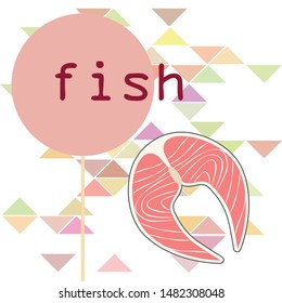 Fish, seafood. Vector seafood. Food and restaurant design.