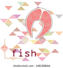 Fish, seafood. Vector seafood. Food and restaurant design.
