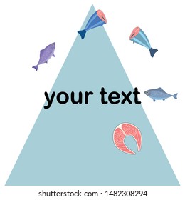 Fish, seafood. Vector seafood. Food and restaurant design.