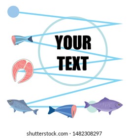 Fish, seafood. Vector seafood. Food and restaurant design.