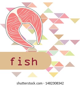 Fish, seafood. Vector seafood. Food and restaurant design.